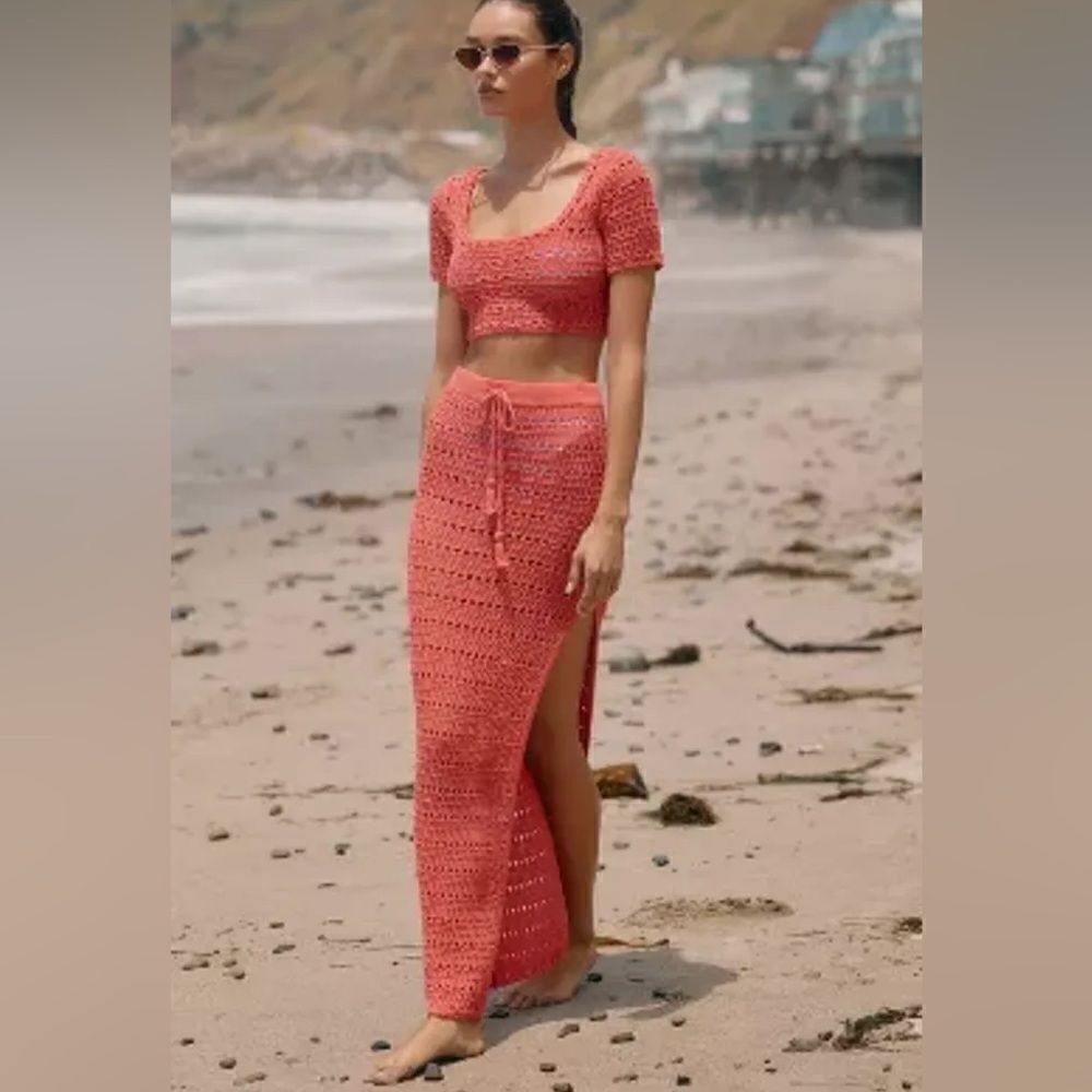 L*Space Anthropologie Sweetest Thing Crochet Maxi Skirt NWT